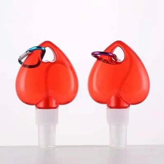 Double Deals 50ml RED HEART Shaped Spray Bottle with Carabiner Keychain