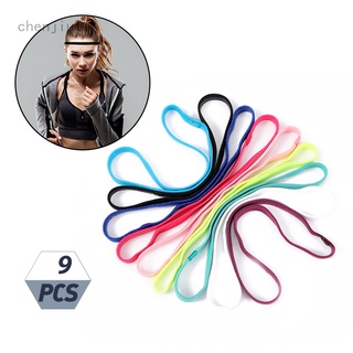 9pcs Sports yoga headband elastic rope running headband