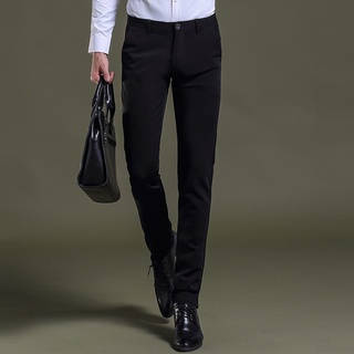 2021Spring and Summer New Men's Stretch Casual Long Pants Business Thin Slim Straight Formal Suit Pa