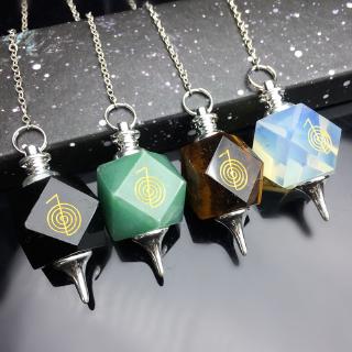 Natural crystal gemstone healing energy Chakra Pendulum polyhedral chains Pendulum Divination Reiki symbols hypnotic pendulum hanging props