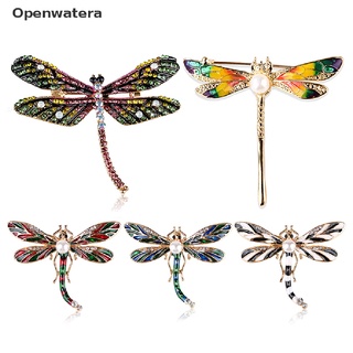 Openwatera Vintage Lady Crystal Dragonfly Brooches Pin Animal Charming Jewelry Scarf Gift PH