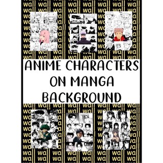 Anime Characters on Manga Background//Mini Posters