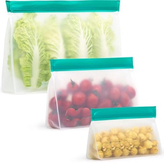 Reusable Food Storage Bags PEVA Snack Bags Zip Lock Silicone Kitchen Refrigerator Organizer (1)