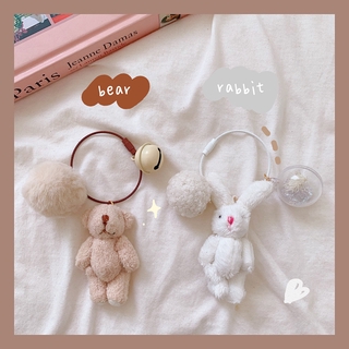 Adorkable Gril Cute Pendant Plush Doll Bear Rabbit Bag Accessories Keychain