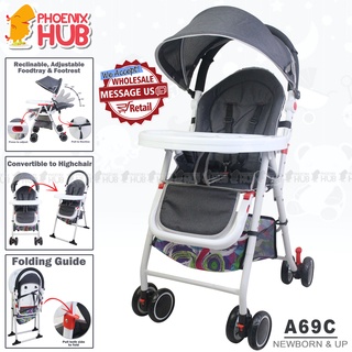 Phoenix Hub A69C 2 in 1 Baby Stroller High Chair Pushchair Stroller Pram Baby Trolley Reclining