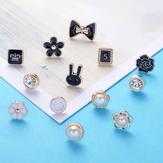 10pcs Small fragrance pearl brooch female pin fixed clothes decoration creative wild collar needle
