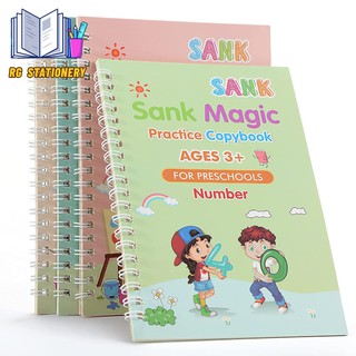Kids Reusable Learning Copybook Reading and Writing Book Education Stationery Books 4 Book + Pen Set (6)