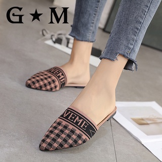 G⭐M New Korean fashion pointed Slide flat sandals shoes for women flat sandals#G-167 (3)