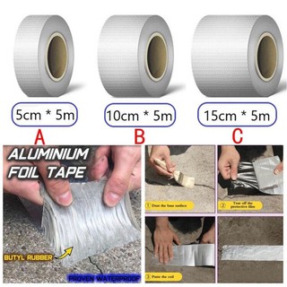 1PC Aluminum Foil Butyl Tape Waterproof Seal Self-adhesive Steel Bungalow Roof Trap Tape