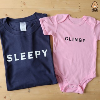 MAD POTATO Sleepy and Clingy Family Terno Matching Shirts Family Set Family Shirts