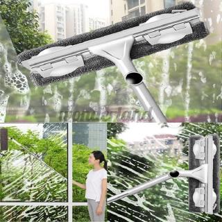 Long Handle Cleaning Brush Window Cleaner Glass Rubber Wiper Squeegee Telescopic Rod Rotating Head with Cleaning Cloth