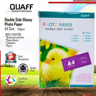 QUAFF Double Sided Glossy A4 120gsm /140gsm/160gsm/200gsm/220gsm / 250gsm/300gsm (50 sheets / pack)