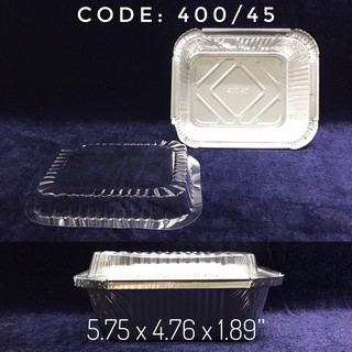 Aluminum Foil Tray (Lasagna Pan) with Lid (10 pcs) 400/45