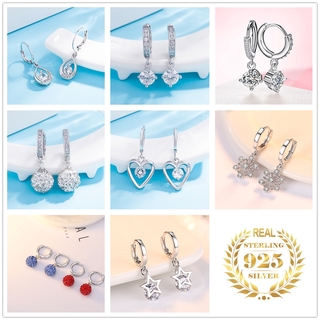 925 Silver Earrings / Earring For Women / Silver Earrings Set/ Round pearl diamond crystal earrings / Accessories jewelry