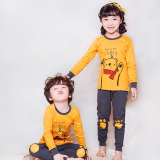 Pajamas Terno for Kids Cotton Bear Boy Girl Long Sleeve Kids Sleepwear Set Top+Pants 2Pcs/Set
