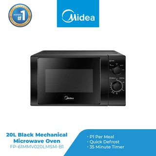 Microwave ovenMidea Black Mechanical Microwave Oven 20L with Weight & Time Defrost. FP-61MMV020LMSM-