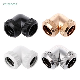 VIVI 90 Degree Right Angle Tube Fitting Rotary Water Cooling Adapter For OD 14mm Pipe