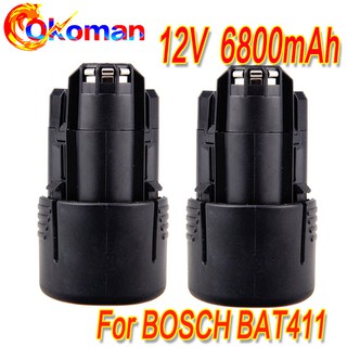 6800mAh10.8V -12V Li-Ion BAT411 Rechargeable Battery for BOSCH BAT412A BAT413A D-70745GOP 2607336013
