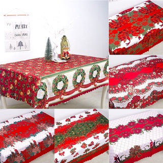 home decorஐ✹Christmas Waterproof Tablecloth Kitchen Table Cloth Cover Rectangle Xmas Candle Bells Pr