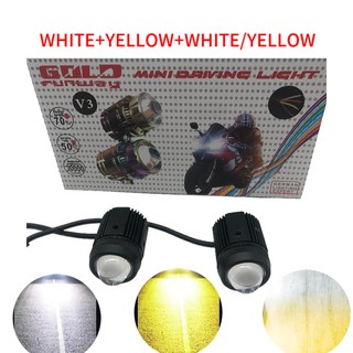 Mini Driving Light White+Yellow+White/Yellow 4Wire 12v 1pair Universal V3