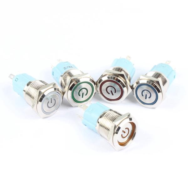 16mm 12V Metal Push Button Switch LED Power Locking Switch