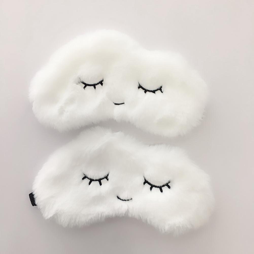 Soft Plush Cartoon Cloud Relaxing Office Blindfold Cute Eyelashes Sleeping Aid Home Eye Mask (1)