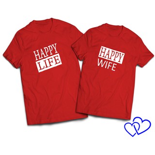 Couple Shirt Happy Wife Happy Life Design Shirt by AnyPrint sold by Piece(CP-Sh-C6)