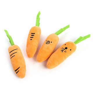 Kawaii Puppy Supplies Carrot Plush Chew Squeaker Dog Toys Sound Squeaky