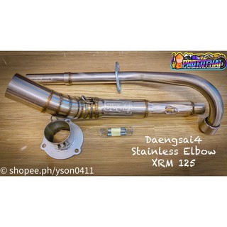 Stainless Big Elbow Big Elbow Xrm125,Trinity,Rs125,Wave 125 ( New Design ) For Stock Canister / 51mm