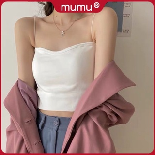 Mumu #B16 Women Instagram Trending Sexy Stretchable Padded Camisole Tube Bralette Crop Top W/ Strap