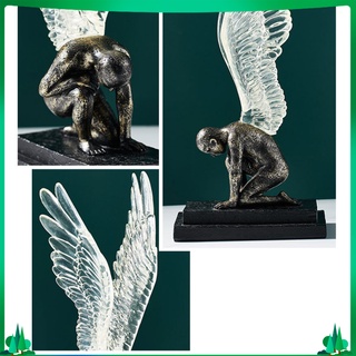 Nordic Angel Wing Sculpture Figures 3D Angel Statue Resin Crafts Bedroom Home Hotel Desktop Garden Decoration Accs Gift