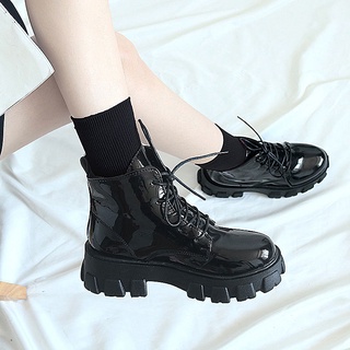Dr. Martens Boots lace-up British style versatile flat booties platform height increasing women's boots