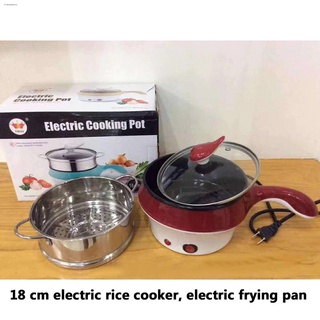 new products♘♘【COD】Double Layer Stainless Steel Steamer Mini Electric Pot Pan Cooker 18cm