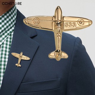 Fashion Unisex Aircraft Shape Brooch Pin Suit Shirt Collar Badge Accessory