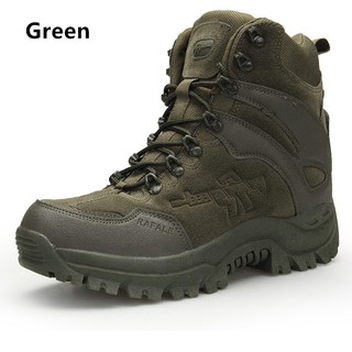 Men leather tactical boots waterproof tooling shoes