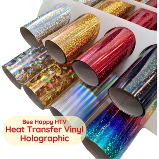 Bee Happy HTV Heat Transfer Vinyl Holographic (Iron On) 10" x 12" or 36"