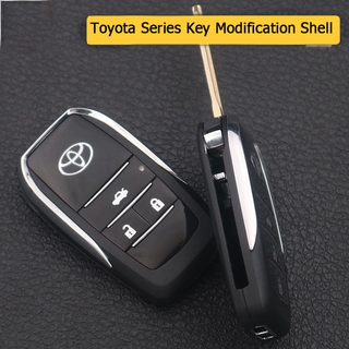 Toyota Modified Flip Remote Key Case For Vios Wish Altis Camry Commuter Rav4 Yaris Fortuner Key Shell 2 3 4 Buttons