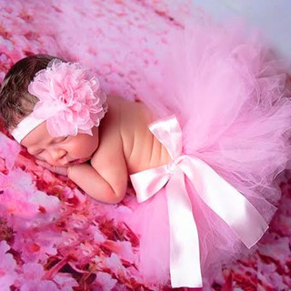Baby Girls Newborn Headband Tutu Skirt Costume Photo Photography Prop (3)