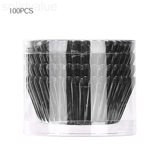 100Pcs Grease Proof Baking Paper Cases Aluminum Foil Muffin Cups Cake Cupcake Liners for Wedding Party solidvalue