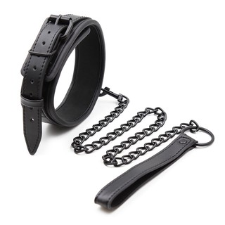 ☊◎Confidential delivery Collar Leather And Iron Chain Link Slave Collars Women Bondage Collar Sex To