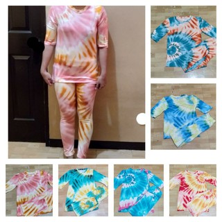 Terno Pajama for Adult fit S-M size tie dye .
