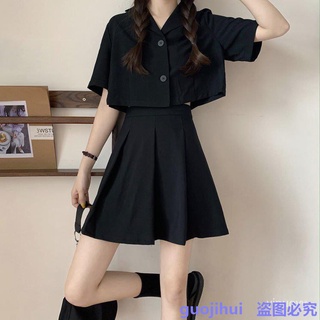 Pleated Skirt Shirt Tops Suit Two-Piece