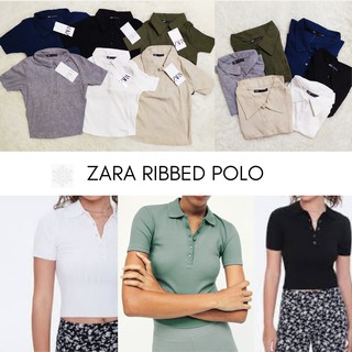 ZARA Ribbed Polo (Semi-crop) Branded Overruns