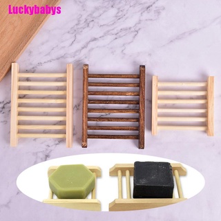 [Luckybabys] Wooden Soap Dish Storage Tray Holder Bath Shower Wood Plate Bathroom