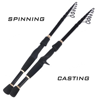 1.8-2.4m Telescopic Fishing Rod Ultralight Weight Spinning/Casting Rod Carbon Fiber Fishing Pole (3)