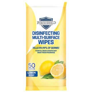 Forceshield Lemon Scent Disinfecting Multi-Surface Wipes 50's