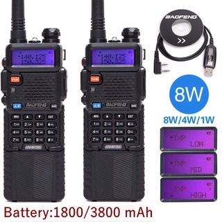 2PCS Baofeng UV-5R 8W High Power Powerful walkie talkie Two Way Radio 8Watts cb portable radio Ham R