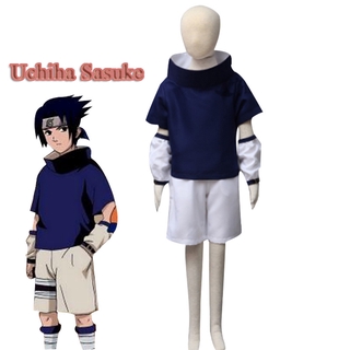 Anime Naruto Uchiha Sasuke Cosplay Costume Kids Adults Loose Outfits Full Set