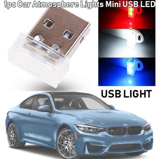 1pc Car Atmosphere Lights Mini USB LED Car Interior Light Colorful Neon Ambient Lamp Red/Blue/White