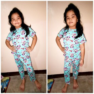 Large (L) Cotton Spandex Pajama Terno For Kids 6 to 9 Years Old